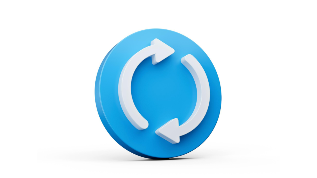 Setas brancas em um círculo azul, para falar sobre a reversão de vasectomia